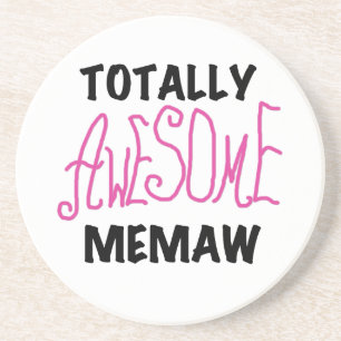 Totally Awesome Memaw Pink T-shirts and Gifts Sandstone Coaster