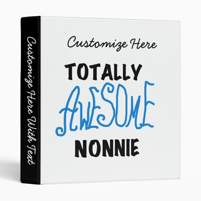 Totally Awesome Nonnie Blue Text Tshirts and Gifts Binder (Front/Spine)