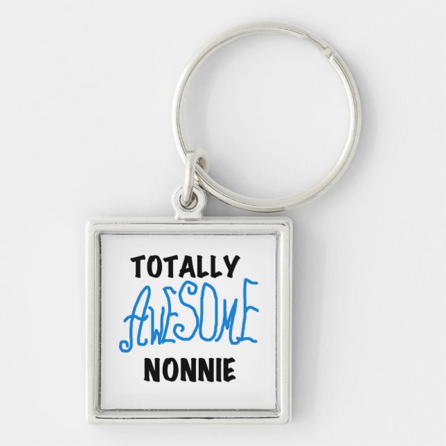 Totally Awesome Nonnie Blue Text Tshirts and Gifts Keychain (Front)