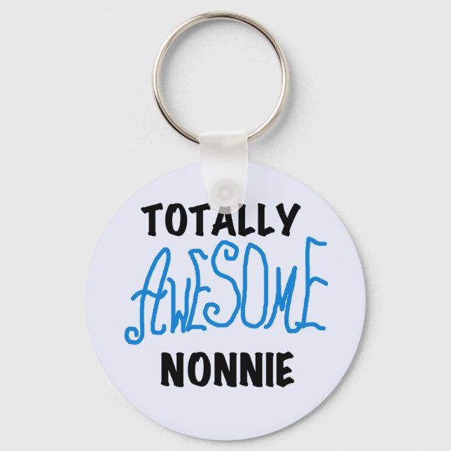 Totally Awesome Nonnie Blue Text Tshirts and Gifts Keychain (Front)