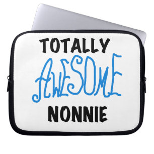 Totally Awesome Nonnie Blue Text Tshirts and Gifts Laptop Sleeve