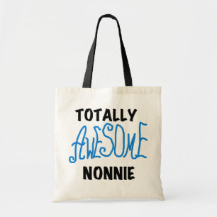 Totally Awesome Nonnie Blue Text Tshirts and Gifts Tote Bag