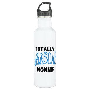Totally Awesome Nonnie Blue Text Tshirts and Water Bottle
