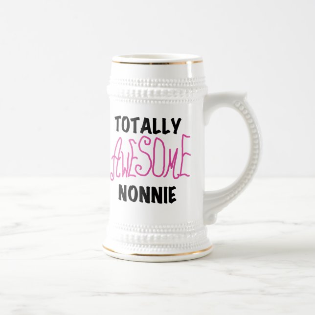 Totally Awesome Nonnie Pink Tshirts and Gifts Beer Stein (Right)