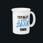 Totally Awesome Oma Blue T-shirts and Gifts Drink Pitcher<br><div class="desc">Totally Awesome Oma T-shirts,  hoodies,  mugs,  oma keepsakes,  cards,  buttons,  stickers,  and more for the totally awesome grandmother or oma to be with bright blue text with black or white text for light and dark colors t-shirts and gifts.</div>