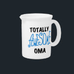 Totally Awesome Oma Blue T-shirts and Gifts Drink Pitcher<br><div class="desc">Totally Awesome Oma T-shirts,  hoodies,  mugs,  oma keepsakes,  cards,  buttons,  stickers,  and more for the totally awesome grandmother or oma to be with bright blue text with black or white text for light and dark colors t-shirts and gifts.</div>
