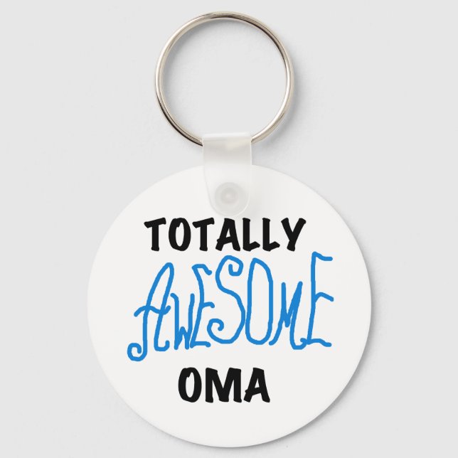 Totally Awesome Oma Blue T-shirts and Gifts Keychain (Front)