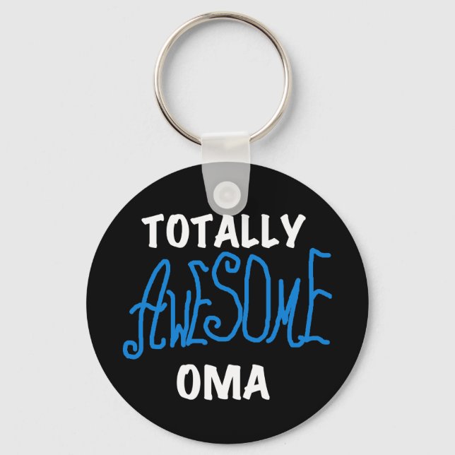 Totally Awesome Oma Blue T-shirts and Gifts Keychain (Front)