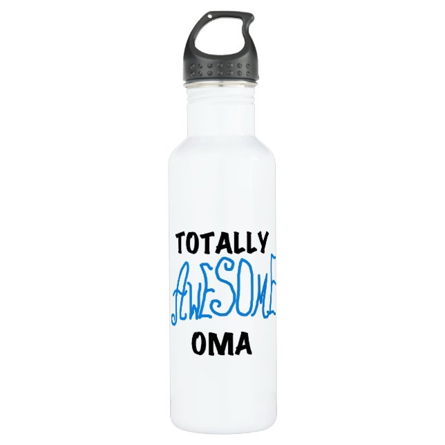 Totally Awesome Oma Blue T-shirts and Water Bottle (Front)
