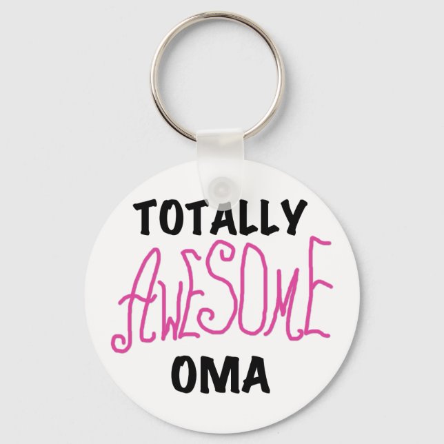 Totally Awesome Oma Pink T-shirts and Gifts Keychain (Front)