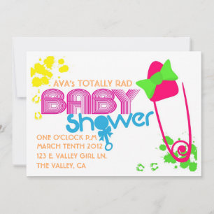 TOTALLY BABY (80s) INVITATION-WHITE Invitation
