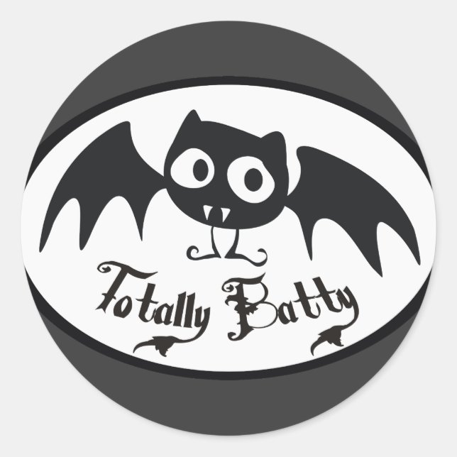 Totally Batty Classic Round Sticker (Front)