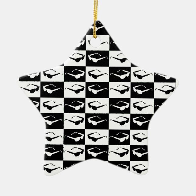 Totally Black and White 80's Ceramic Ornament (Front)