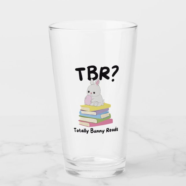 Totally Bunny Reads TBR – Cute Pastel Reading  Glass (Front)