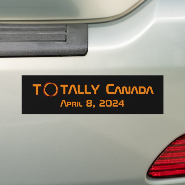 Totally Canada 2024 Solar Eclipse  Bumper Sticker (On Car)