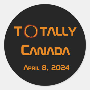 Totally Canada 2024 Solar Eclipse  Classic Round Sticker