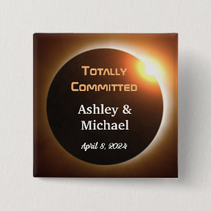 Totally Committed Eclipse Theme Wedding Button