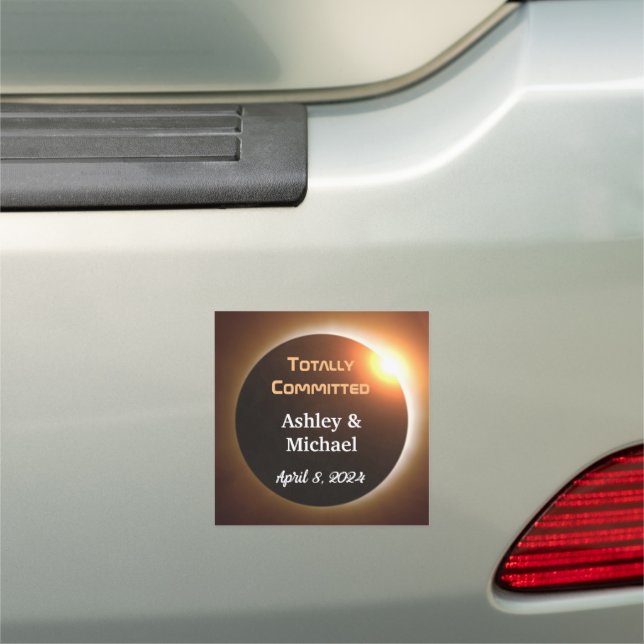 Totally Committed Eclipse Theme Wedding Car Magnet (In Situ)