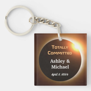 Totally Committed Eclipse Theme Wedding Keychain