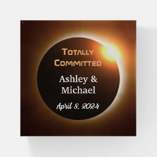 Totally Committed Eclipse Theme Wedding Paperweight