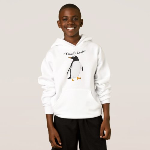 Totally Cool Black and White  Penguin  Hoodie