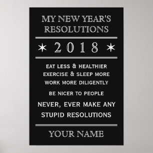 Totally customisable New Year's Resolution poster