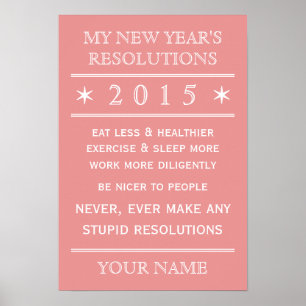 Totally customizable New Year's Resolution poster