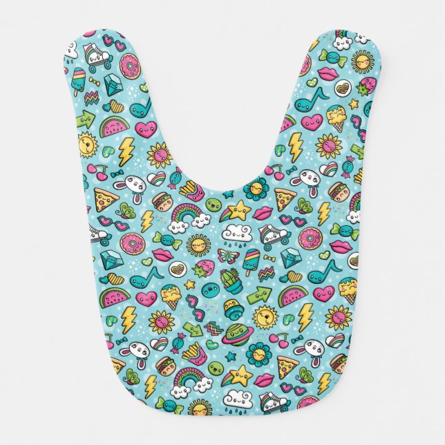 Totally Cute Doodles baby bib (Front)