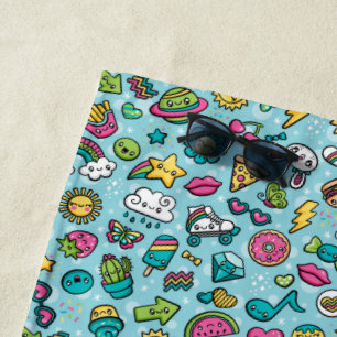 Totally Cute Doodles beach towel