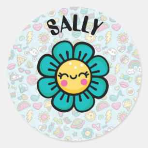 Totally Cute Doodles Classic Round Sticker