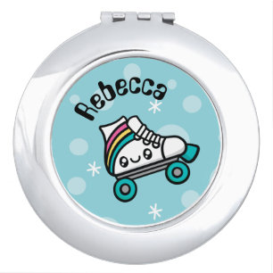 Totally Cute Doodles Roller Skate compact mirror