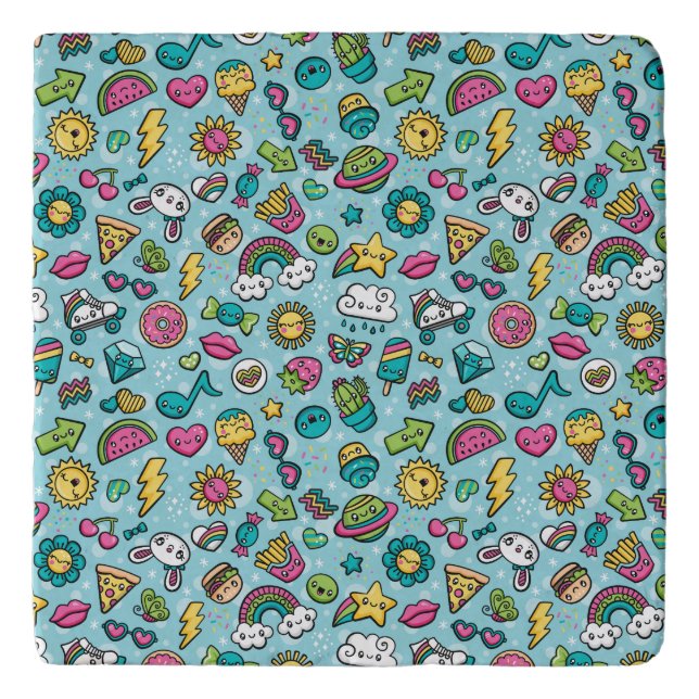 Totally Cute Doodles trivet (Front)