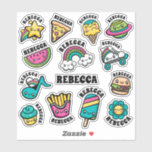 Totally Cute Doodles Vinyl Stickers<br><div class="desc">Totally Cute Doodles of rainbows,  ice cream,  pizza,  stars,  cupcakes,  flowers and more. These adorable stickers can be personalized.</div>