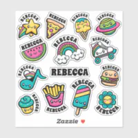 Totally Cute Doodles Vinyl Sticker, Zazzle