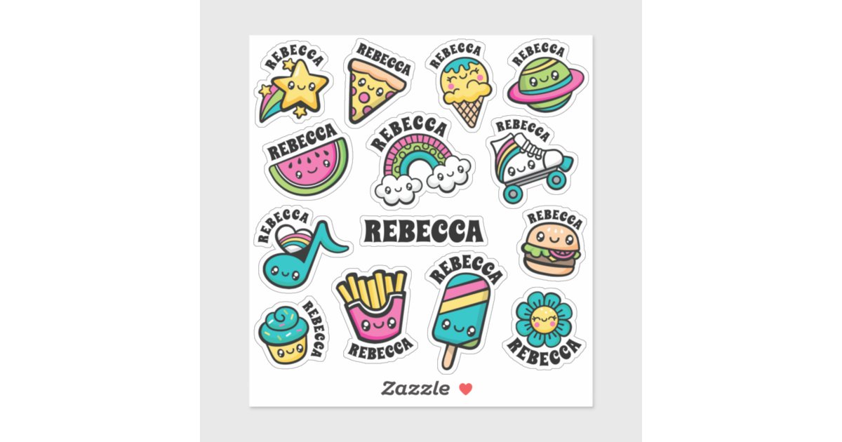 Totally Cute Doodles Vinyl Sticker, Zazzle