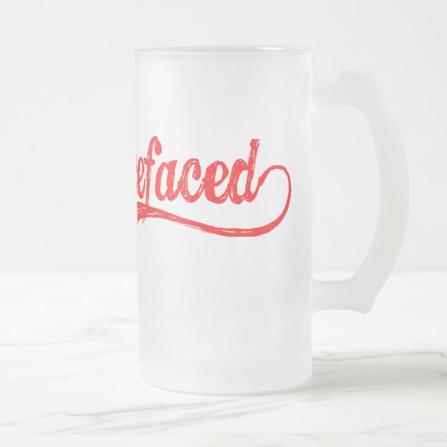 Totally deucefaced™!!! frosted glass beer mug (Right)