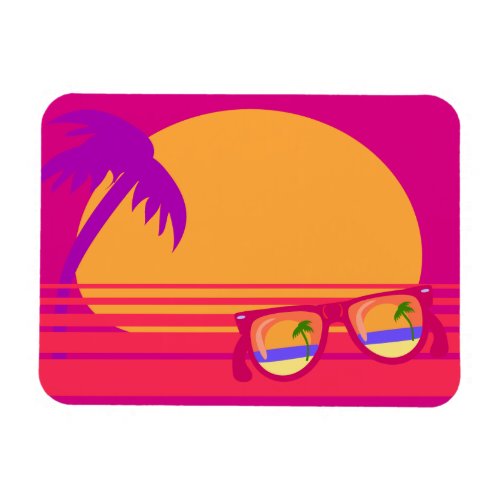 Totally Eighties Awesome Neon Sunset Magnet