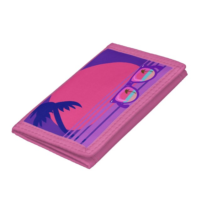 Totally Eighties Awesome Purple Sunset Tri-fold Wallet (Bottom)