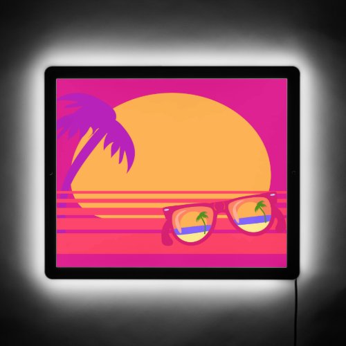Totally Eighties Beach Fun Neon Sunset LED Sign