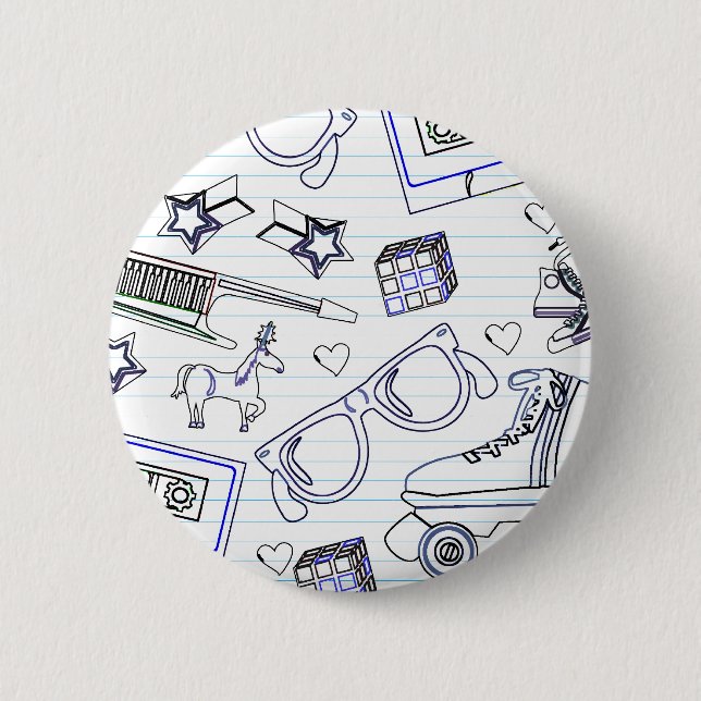 Totally Eighties Doodle Button (Front)