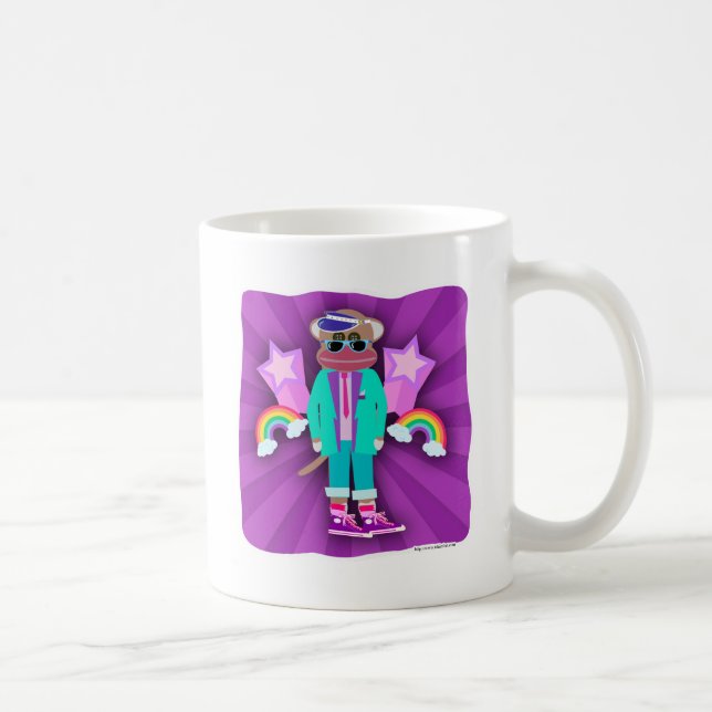 Totally Eighties Sock Monkey Coffee Mug (Right)