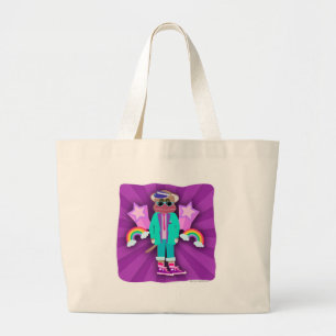 Totally Eighties Sock Monkey Large Tote Bag