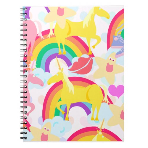 Totally Eighties Unicorn Rainbow Explosion Notebook