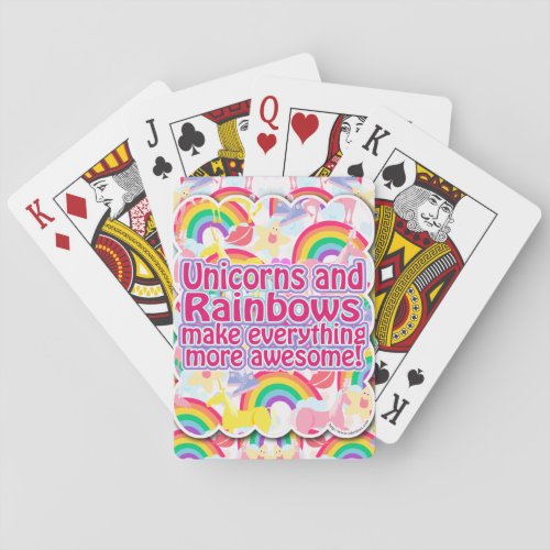 Totally Eighties Unicorn Rainbow Explosion Playing Cards