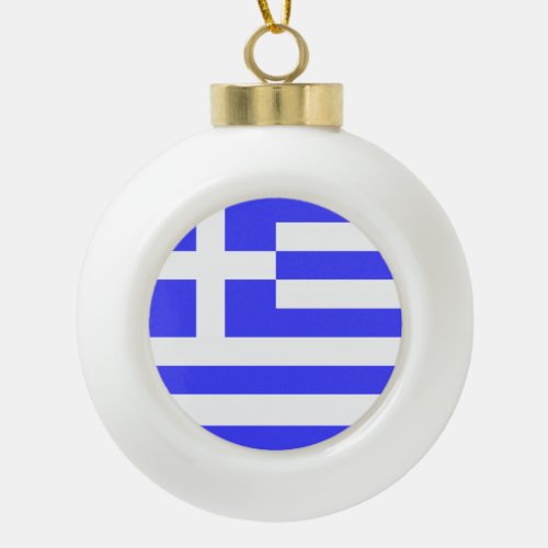 Totally Flag of Greece Ceramic Ball Christmas Ornament