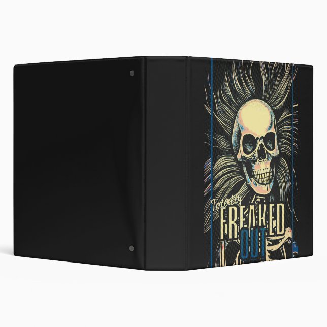 Totally freaked out Funny skeleton  Throw Pillow 3 Ring Binder (Background)