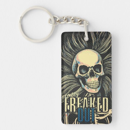 Totally freaked out Funny skeleton  Throw Pillow Keychain