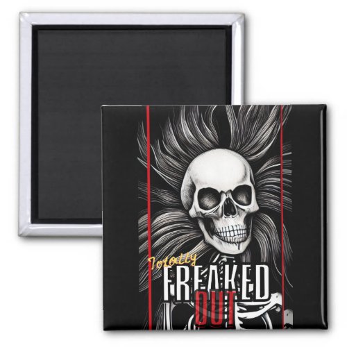  Totally freaked out Funny skeleton  Throw Pillow Magnet