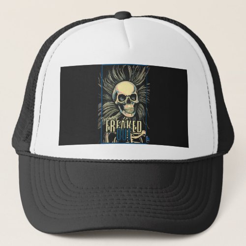 Totally freaked out Funny skeleton  Throw Pillow Trucker Hat
