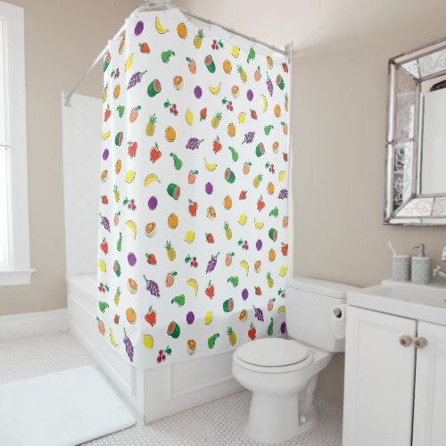 Totally Fruity Repeating Pattern Country Fun Shower Curtain